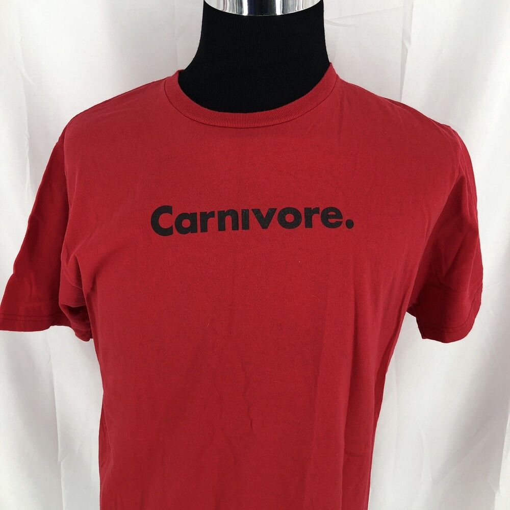 Red Carnivore Graphic Skeleton T-Rex Dinosaur T Shirt Large